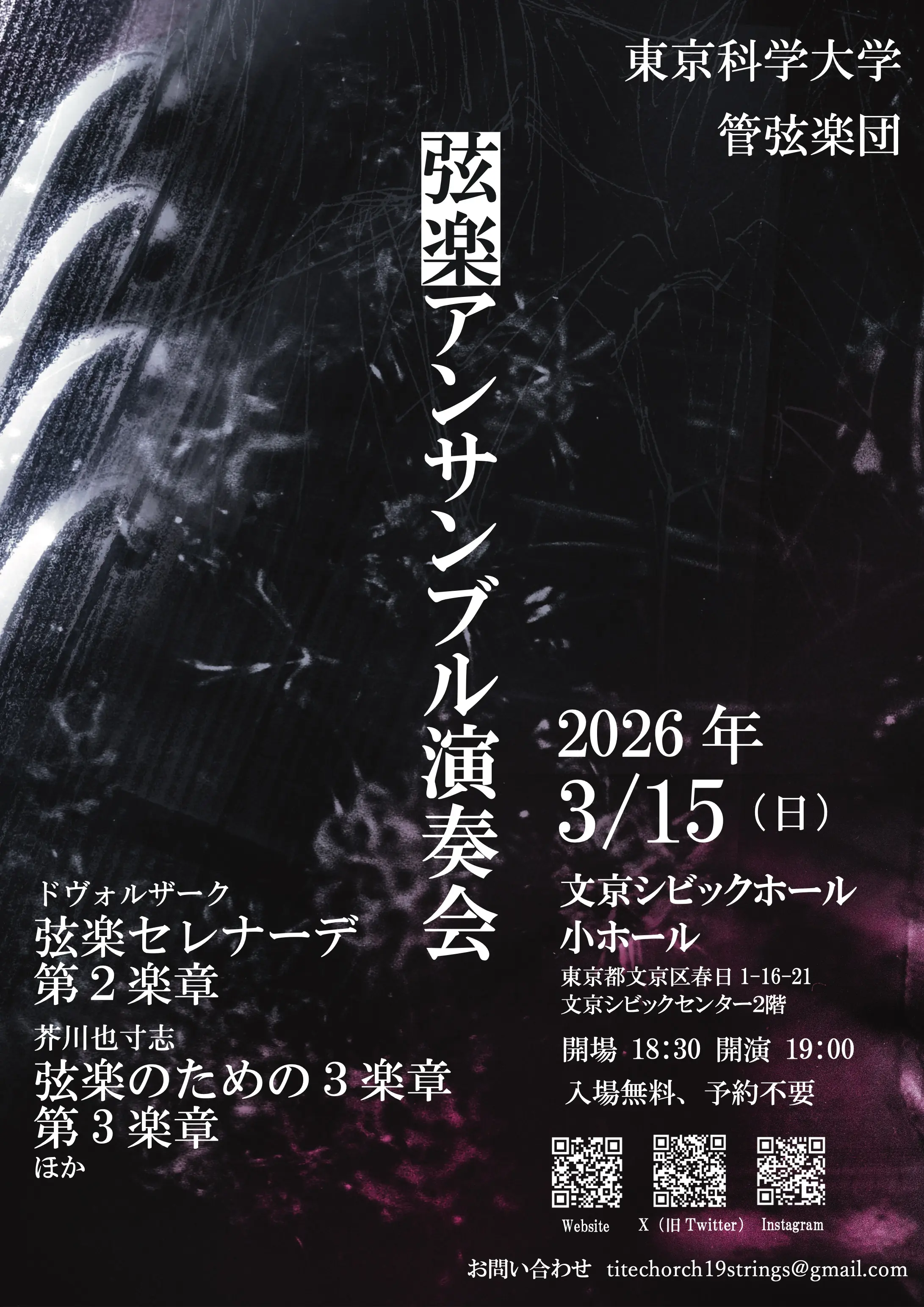 弦楽アンサンブル演奏会 2026 ポスター